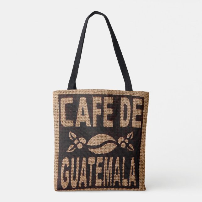 TOTE FAUX BURLAP COFFEE BAG PURSE BOLSA (Verso)