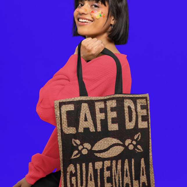 TOTE FAUX BURLAP COFFEE BAG PURSE BOLSA (Criador carregado)