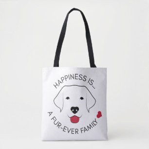Tote "Felicidade é..." Bolsa preto e branco