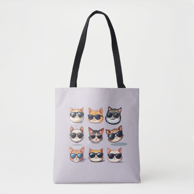 Tote Feline Frenzy-Cat Theme Casual Bolsa (Frente)