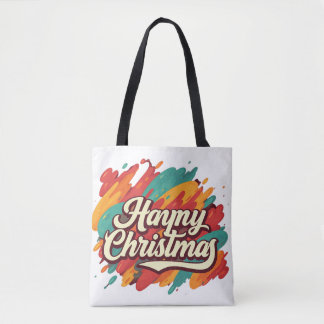 Tote Feliz Bolsa de Natal: Alegria Festiva Sobre o