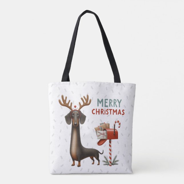 Tote Festivo Dachshund Bolsa (Verso)