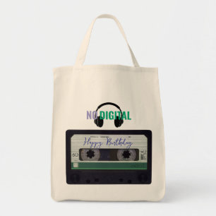 Tote Fita Cassete Retro Sem aniversário digital Bolsa T
