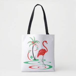 Tote Flamingo de Natal Vermelho por toda a bolsa