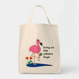 Tote Flamingo no bolsa ou na bolsa de praia das férias