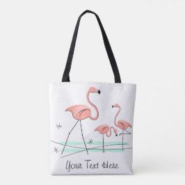 Tote Flamingo Ocean Trio 2 Texto por todo o bolsa