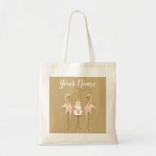 Tote Flamingo Wedding Name bolsa