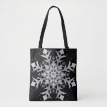 Flocos de neve de inverno Bolsa de Impressão preto