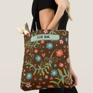 Tote "Floral castanho" Inspirividade bolsa