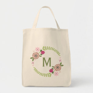 Tote Floral Wreath Monograma Bolsa