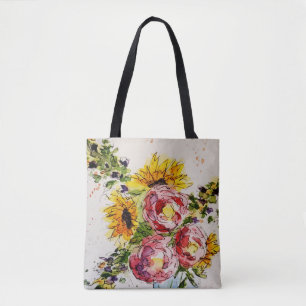 Tote Flores de Aquarelas Whimsical Bolsa