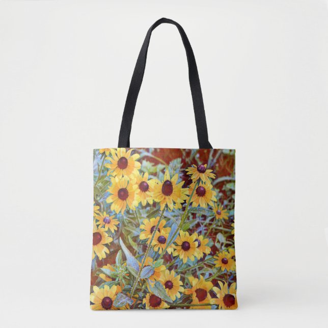 Tote Flores de Fé Amarelas Bolsa Proverbs (Frente)