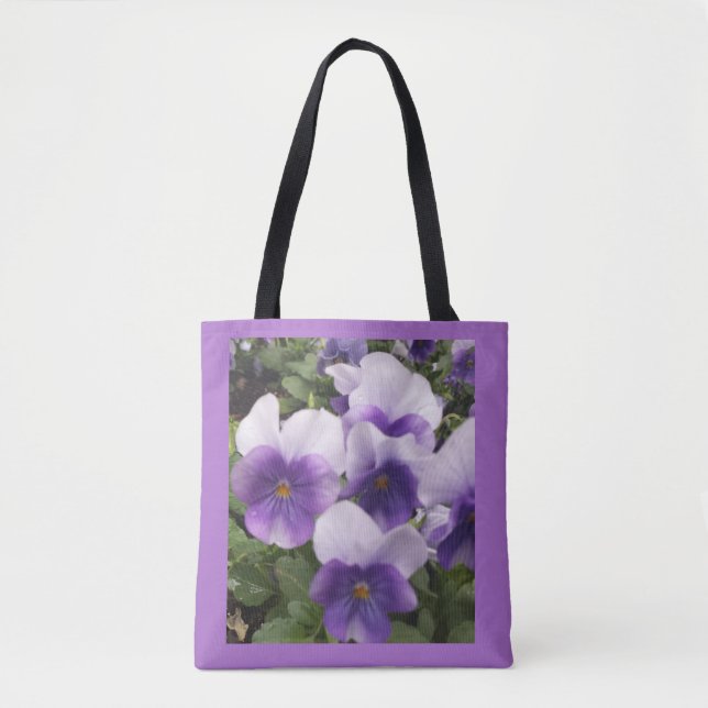Tote Flores Púrpuras Flores Bolsa (Frente)