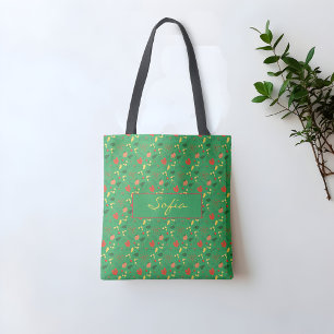 Tote Flores silvestres, flores verdes, Bolsa