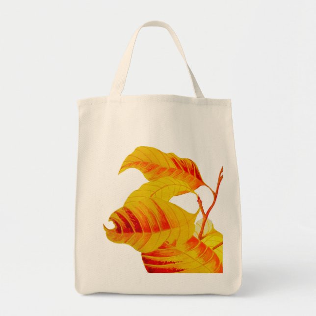Tote Folhas de Dogwood no Grocery Bolsa (Frente)