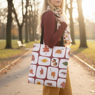 Tote Folhas de outono e Bolsa de Tota de Padrão de Grad