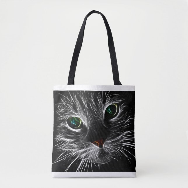 Tote Fractal Cat Face Bolsa (Frente)
