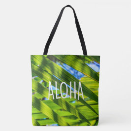 Tote Frondas da palma, Kauai, Aloha a bolsa de praia