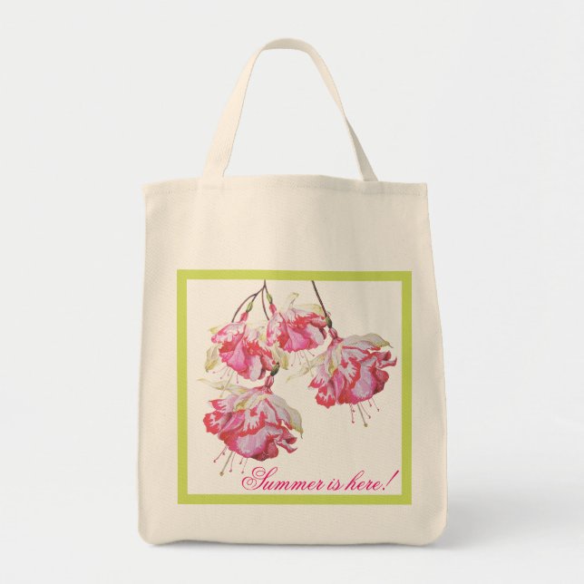 Tote Fuchsias exóticas em um Bolsa de Grocery (Frente)