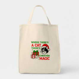 Tote Gato de Natal Bolsa Prática de Férias para Amantes