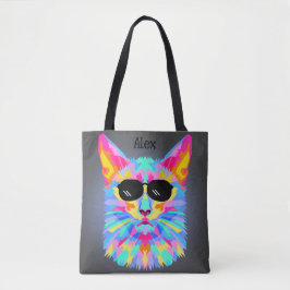 Tote Gato legal com óculos de sol na bolsa