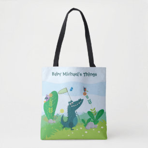 Tote Gator Feliz por todo o Impressão Bolsa