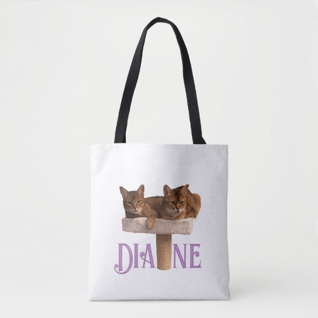 Tote Gatos Abissinianos Personalizados Comprando Bolsa (Frente)