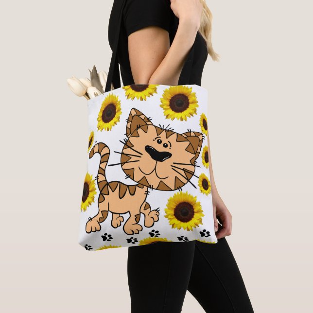 Tote Girassol Gato Gatinho Bolsa (Close Up)