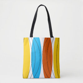 Tote Globe Stripe por todo o bolsa amarelo