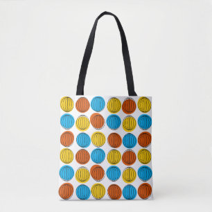 Tote Globo por todo o bolsa azul