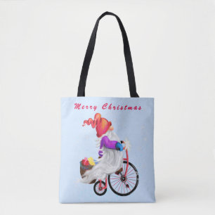 Tote Gnomo com a bolsa de Natal de Bike