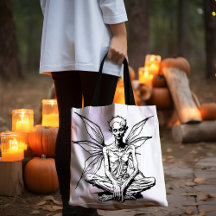 Gótica Elder Fairy Halloween Black and White Bolsa
