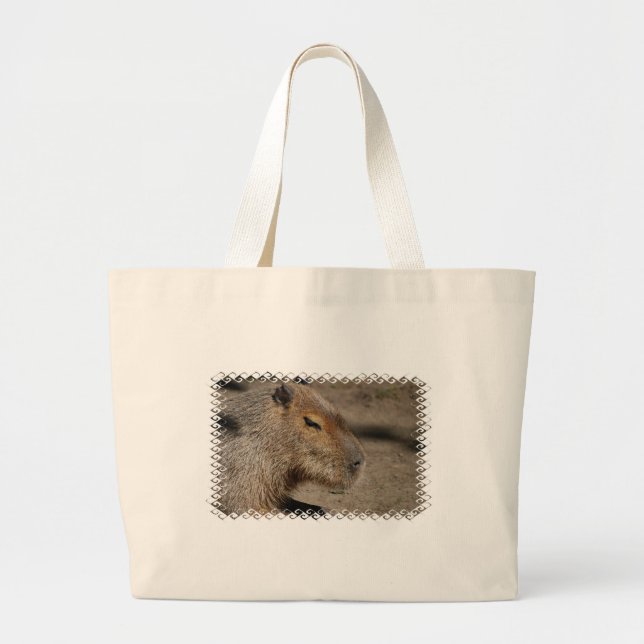 Tote Grande A bolsa de canvas australiana do Capybara (Frente)