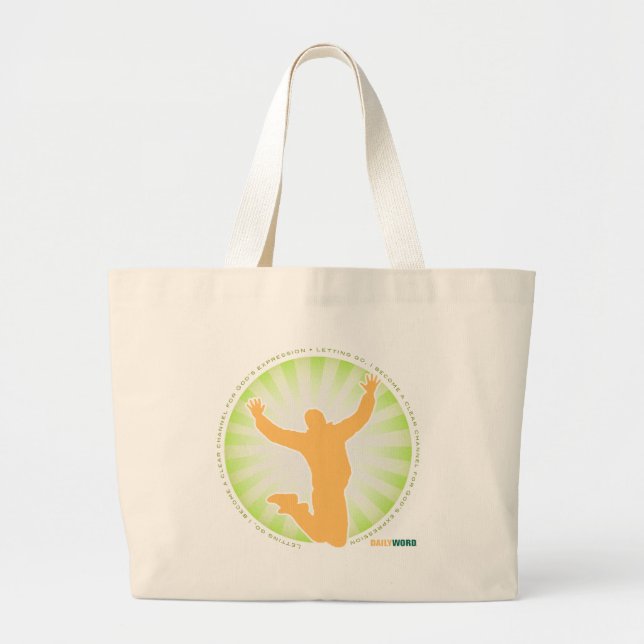 Tote Grande A bolsa de canvas DIÁRIA do deus de WORD® "deixe (Frente)
