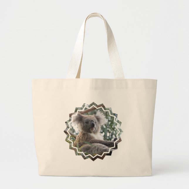 Tote Grande A bolsa de canvas dos fatos do urso de Koala (Frente)