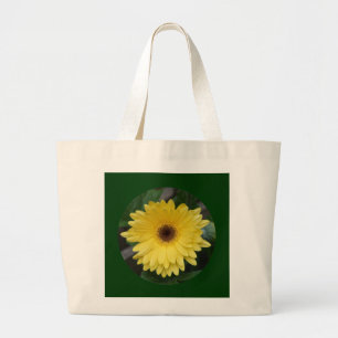 Tote Grande A bolsa de canvas, margarida africana do amarelo,
