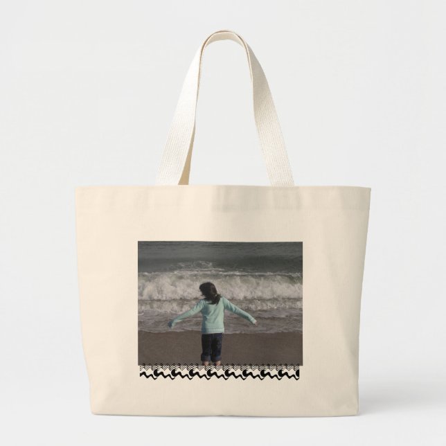 Tote Grande A bolsa de praia bonito (Frente)