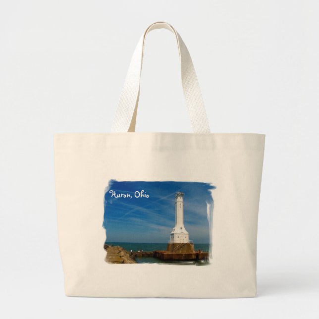 Tote Grande A bolsa de praia do farol de Huron (Frente)