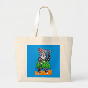 Tote Grande A bolsa de praia do gato de Hula