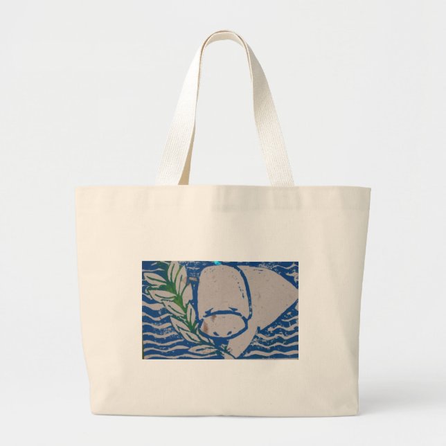 Tote Grande a bolsa de praia do peixe-boi (Frente)