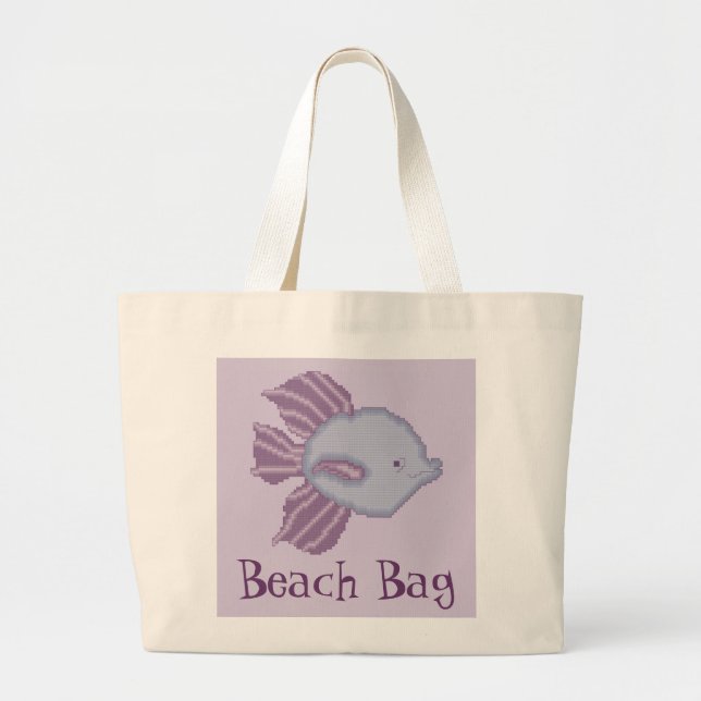 Tote Grande A bolsa de praia tropical roxa e violeta dos (Frente)