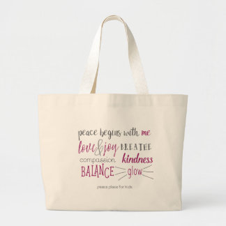 Tote Grande A paz começa comigo o bolsa