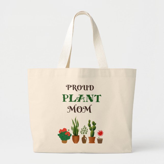 Tote Grande Adorável Planta Orgulhosa Mãe Bolsa (Frente)