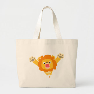 Tote Grande Aí vem a bolsa Trouble (Lion de desenhos bonitos)