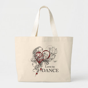 Tote Grande Amor para dançar o bolsa (customizável)