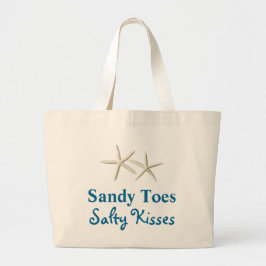 Tote Grande Beach Sandy Toes Salty Kisses Bolsa