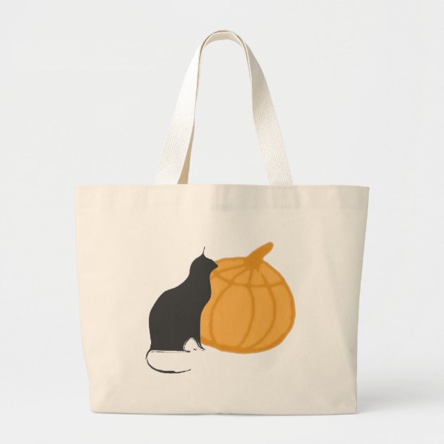 Tote Grande Black Cat `n Pumpkin Bolsa (Frente)