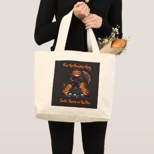 Tote Grande 🖤 Black Pumpkin King Halloween Bolsa 🎃