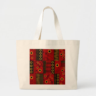Tote Grande Bolsa Africana Vermelha Sunburst Patchwork Jumbo