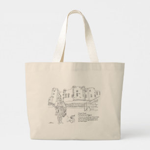 Tote Grande Bolsa Alnwick Castle, cavalheiro escocês e cachorr